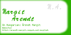 margit arendt business card